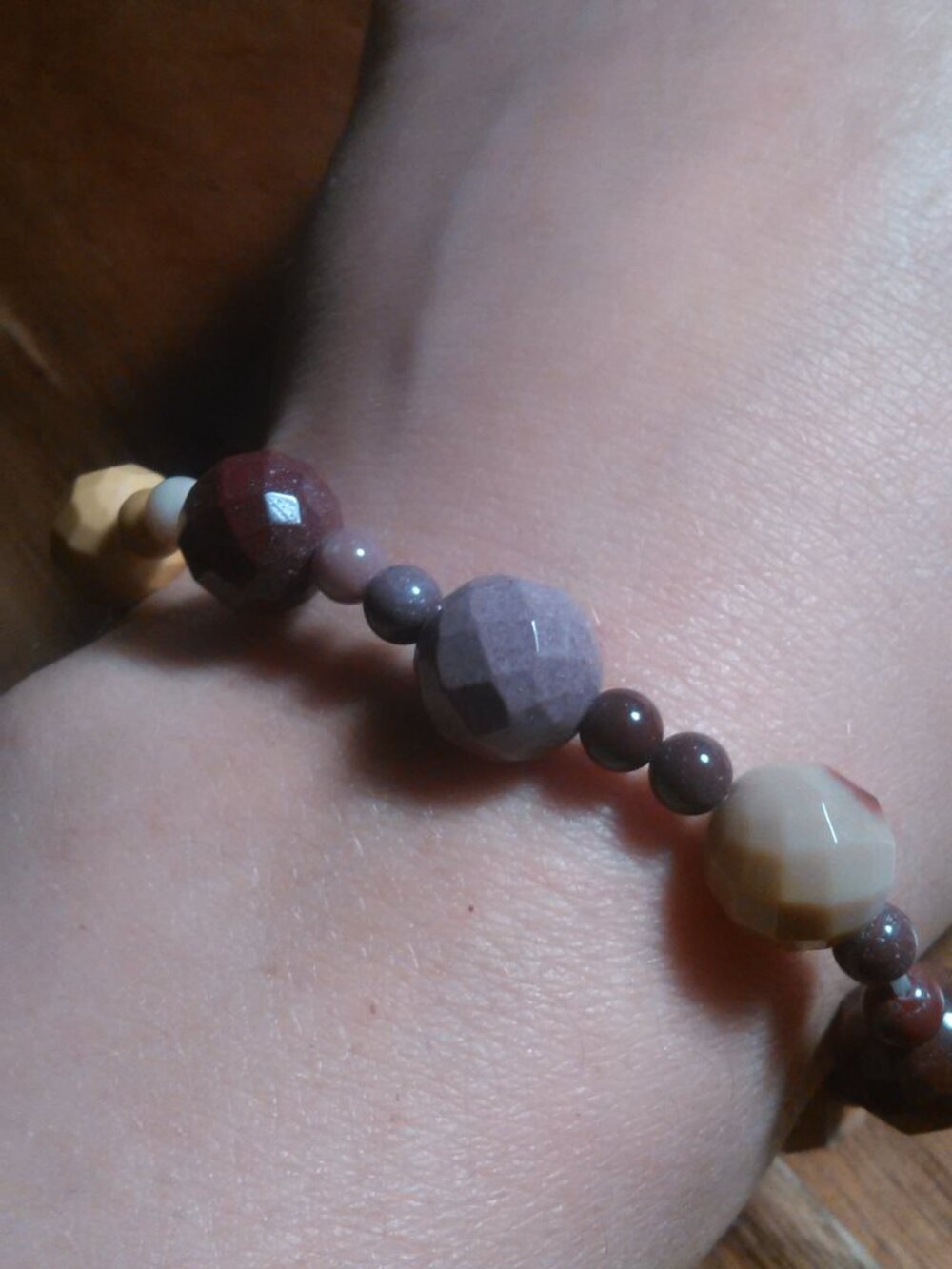 Multi-Faceted Gemstone Beaded Stretch Bracelet